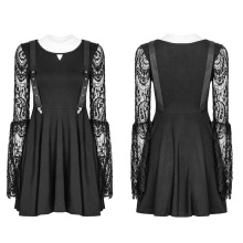 PUNK RAVE Wholesale Chinese dress women lace sleeve hollow-out bandage OPQ-391 casual dresses